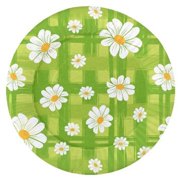 Тарелка картон с рисунком набор 6шт d-230 Ромашки (6шт) 1/55