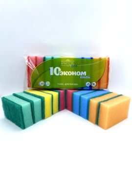 Губка для посуды мини (10шт) 75х45х20мм Эконом Stream 1/30