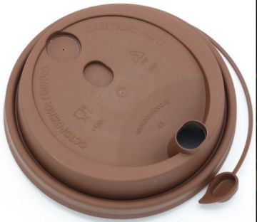 Крышка для бумажных стаканов d 90 мм с питейником флип-топ коричневая ВЗЛП 50/1000 
