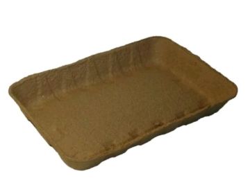 Лоток бумажный крафт 220х135х25 крафт пульпекартон 1/135