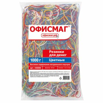 Резинка банк 1000гр 60мм цв натуральный каучук ОФИСМАГ 1/20