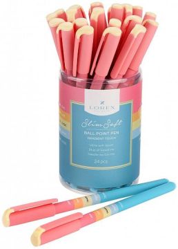 Ручка шариковая масляная синяя 0,5мм корпус прорез LOREX GRADIENT TOUCH SLIM SOFT 1/24