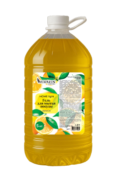 Средство жидкое для мытья посуды 5л HOME light Лимон Hermes Industry 1/1