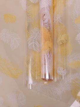 Ролик 60см х 8,5м пленка полипропилен Перышки белый/кремовый 1/10