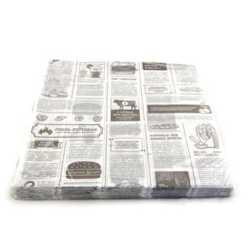 Бумага оберточная жиростойкая (305х305) (500шт) Газета 1/6