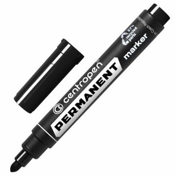 Маркер перманентный черный 2,5мм круглый наконечник CENTROPEN 1/10/1000