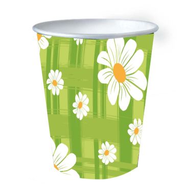Стакан бумажный 250мл Ромашки (6шт) 1/144