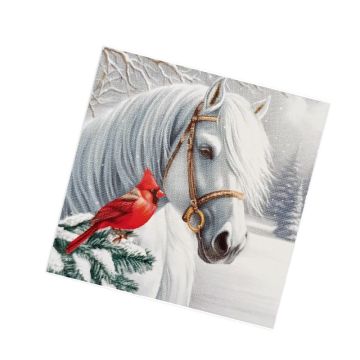 НГ Салфетки (33х33) 3-сл Новогодняя лошадь (20) 1/12