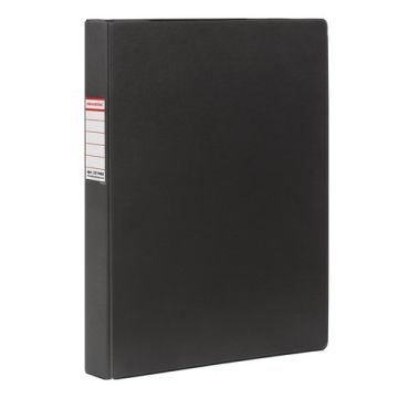 Папка на 4 кольцах BRAUBERG, картон/ПВХ, 35мм, черная, до 180 листов