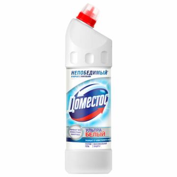 Средство жидкое 1л чистящее для уборки туалета DOMESTOS (Доместос) Ультра Белый 1/12