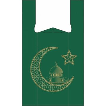 Пакет Майка ПНД (29+14)х55-18 зеленый Полумесяц ЭТ 100/1000