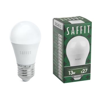 Лампа светодиодная 13W 4000K E27 230V G45 шарик SAFFIT 1/10
