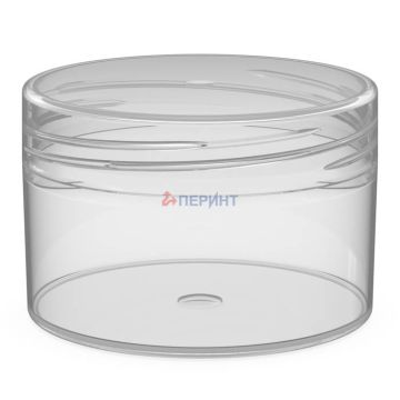 Банка с резьбой 70мл d-55 б/кр прозрачная Шарм 70/55 Перинт (крышка 446816) 960/480