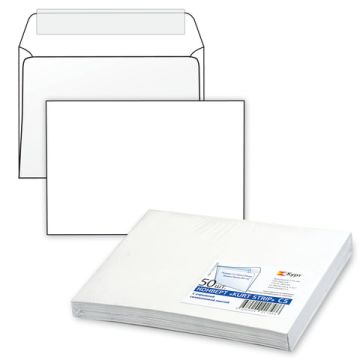 Конверты С5 162х229мм 80 г/м2 отрывная полоса, внутренняя запечатка КУРТ 50/1000 