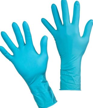 Перчатки смотровые нест сверхпрочные латекс синие High Risk LATEX HR419 L 50/500