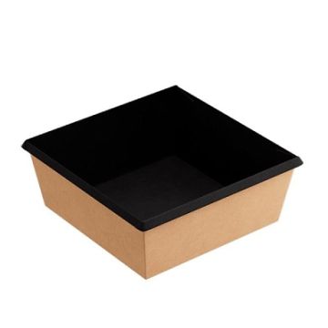 Контейнер салатник 1250мл 165х165х65мм ламин вн. черный OneClick 1EA (крышка 458020) 50/300