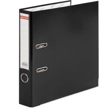 Папка-регистратор А4 50мм BRAUBERG с покрытием из пластика черная с уголком 1/25