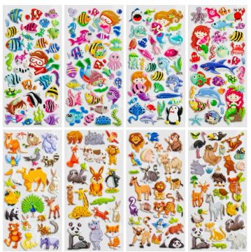 Наклейки зефирные Животный мир 19х9,5см ассорти Funster 1/24