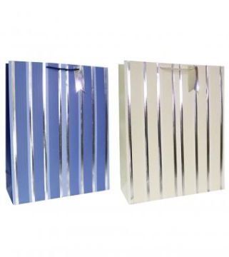 Пакет подарочный бумажный (40х50х15) Вертикальные полосы 1/12
