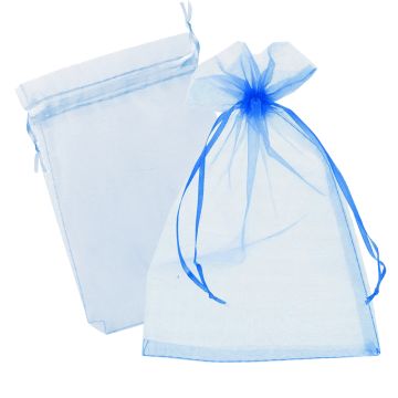 Подарочный мешок текстильный ОРГАНЗА СИНИЙ 7х9см 1/25/250