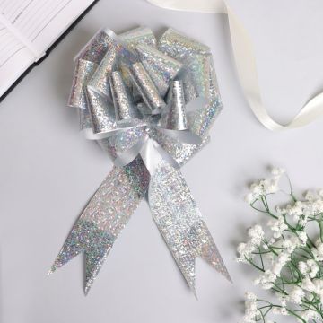 Бант-шар 5см серебро голография 20/20