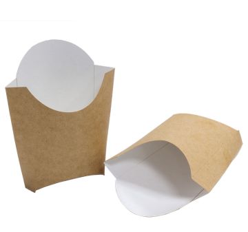 Коробка бумажная для картофеля фри 115х55х145мм крафт ламинированный Fry Pack  200/800