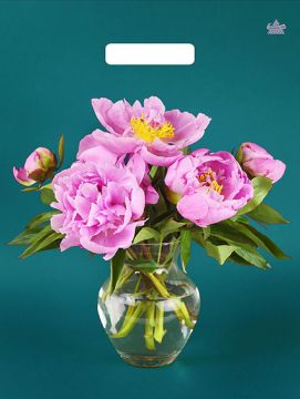 Пакет с вырубной ручкой (31х40)-60 Любимые пионы ламинат Тико 50/500