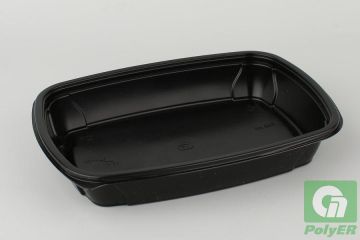 Ланч-бокс ПП 1-сек К-230х170х37мм 700мл черный ПолиЭР ПОС47913 50/100