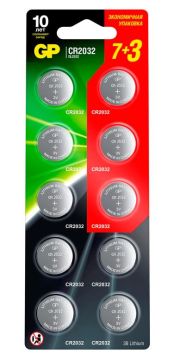 Элемент питания GP Lithium CR2032 литиевая 10шт в блистере 1/6/240