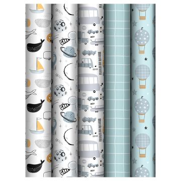 Бумага подарочная глянц 70х100см 80 г/м2 ассорти Childish 1/50