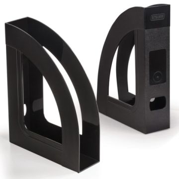 Лоток вертикальный для бумаг 70мм полипропилен черный Респект СТАММ 1/6