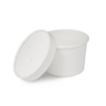 Крышка для супницы 300/500мл d-100мм белая OSQ ROUND BOWL kraft lid 100 30/600
