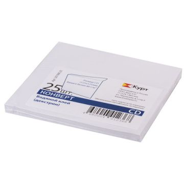 Конверты для CD/DVD (125х125мм) без окна бумажные клей декстрин комплект 25 шт 1/40