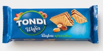 Продукты, Tondi вафли Ореховые 167г 1/24