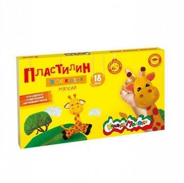 Пластилин восковой 18цв 270г со стеком Каляка-Маляка 1/10