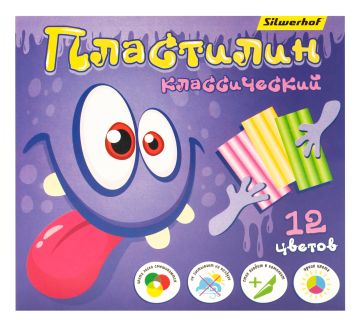 Пластилин 12цв 180г со стеком Монстрики Silwerhof 1/16