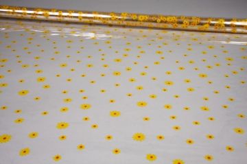 Ролик 70см х8м пленка полипропилен с рисунком Маргаритки желто-красн1/10