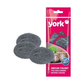 Мочалка для посуды металлическая (3шт) спиральная YORK 1/80