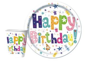 Стакан бумажный 250мл Happy birthday (10шт) 1/48 