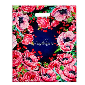 Пакет с вырубной ручкой (38х47+6)-60 Нежность ламинат 50/500