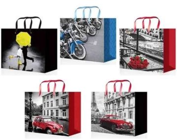 Пакет подарочный бумажный (25х25х10) ламинир микс 1/1