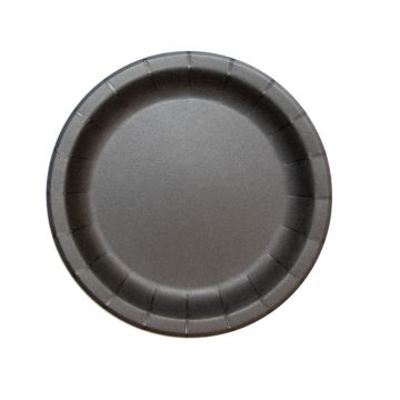 Тарелка картон d-180 черная с бортом Black ПС 50/500