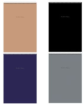 Блокнот 80л А4 198х297мм клетка спираль пласт обложка BRAUBERG Minimal Classic 1/4/24