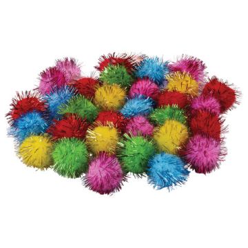 Помпоны 25мм 30шт 5цв БЛЕСТЯЩИЕ ОС
