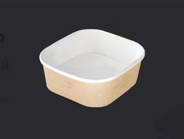 Контейнер бумажный 690мл 145х145х51мм крафт ламин OSQ SMART BOWL 690 (кр473564) 45/360 
