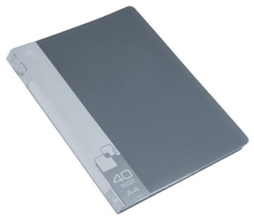 Папка 40 вклад торц карман с бум встав серая 0,65мм 1/25