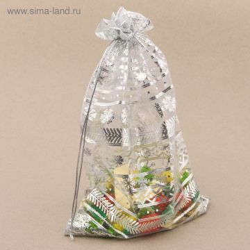 НГ Подарочный мешок текстильный ОРГАНЗА Волшебного Нового года! 20х30см 1/20