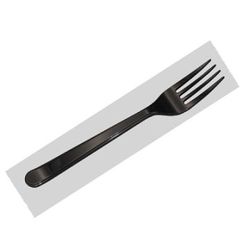 Одноразовая Вилка 170мм в индивидуальной упаковке черная Премиум 1/300