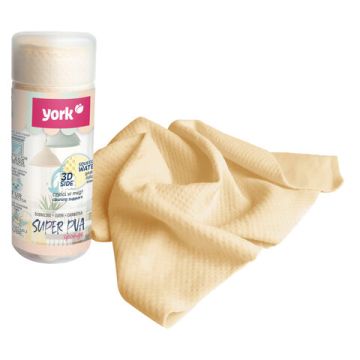 Салфетка губчатая (32х43) замша искусственная 1шт в тубе YORK 1/24