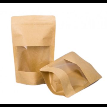 Пакет Дой-Пак Zip-Lock крафт 160х250 (35+35) №30 окно 70 мм 100/600 